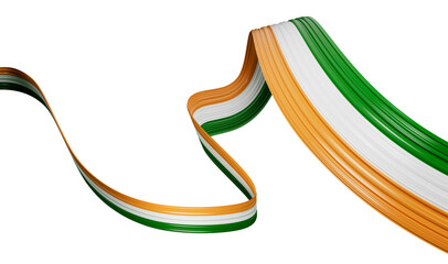 Indian flag Ribbon wavy abstract background. 3d illustration © Hammad