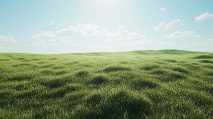 Obraz premium Wide shot of grassy field on a sunny day