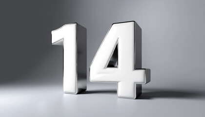 Fototapeta premium 3D Number 14