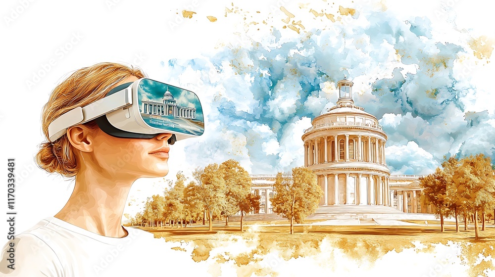Poster tech for local experiences, innovative tech design in double exposure style