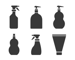 A bottle of detergent. Vector flat illustration. White background.