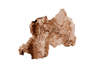 Obraz premium Map of Rwanda in old style, brown graphics in a retro style Vintage Style. High detailed 3d illustration