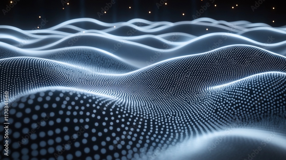 Canvas Prints abstract glowing wave particles background.