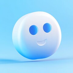 Fototapeta premium Chat bubble icon, gradient blue and white, 3D illustration