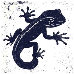 Dark gecko on textured background.