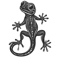 Fototapeta premium Detailed gecko illustration with intricate patterns.