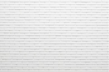 White brick wall texture with clean and smooth finish, evenly arranged bricks, bright white background. Concept of minimalistic design. Ai generative