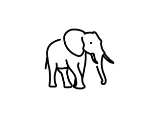 Elephant outline icon. Simple icons of elephant. line style use black color isolated on white background. animal flat icons