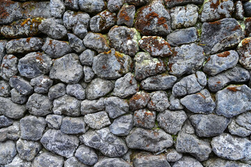 Stone wall material texture close-up