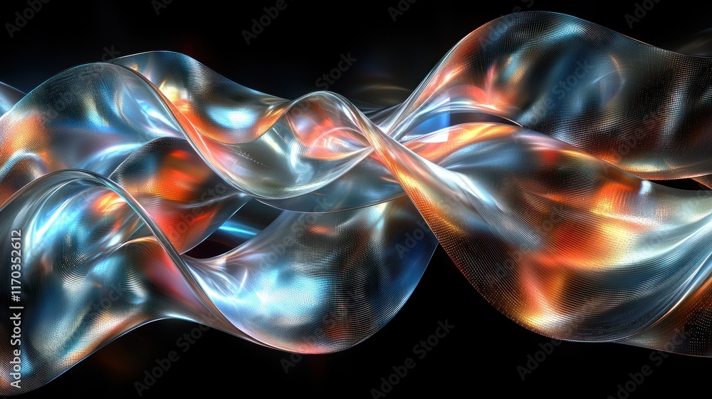 Poster abstract flowing light: a symphony of color and form