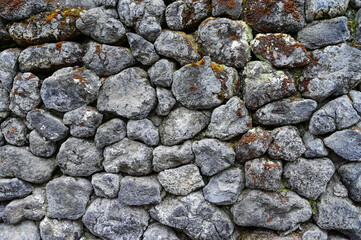 Stone wall material texture close-up