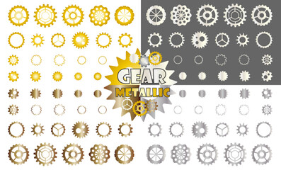 歯車（GEAR）メタリックカラー（ゴールド、ブロンズ、シルバー、ホワイトメタル）