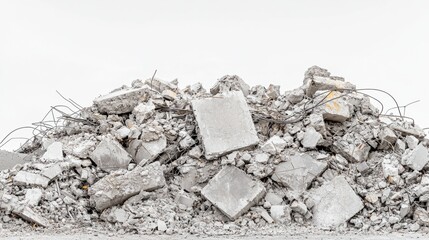 Fototapeta premium Pile of Concrete Debris on Construction Site