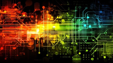 Abstract Digital Vibrant Interface Design in Natural Light