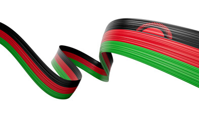 3d Flag Of Malawi 3d Shiny Waving Malawi Ribbon Flag On White Background 3d Illustration