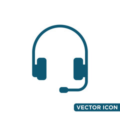 Simple Headset Icon Design Template 
