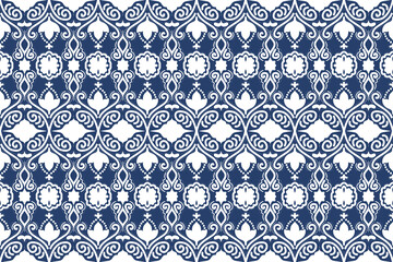 Seamless ethnic traditional pattern, embroidery motif Indian, floral pattern classic beautiful background. Modern fabric design textile swatch, ladies dress, man shirt all over print business.