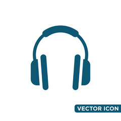 Simple Headset Icon Design Template 