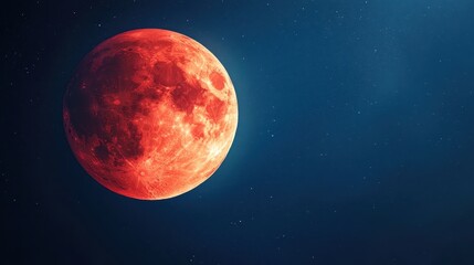Obraz premium Red Moon Against Starry Night Sky