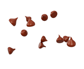 3d Milk Chocolate Chips Or Chocolate Morsels Scattered In The Air 3d Illustration