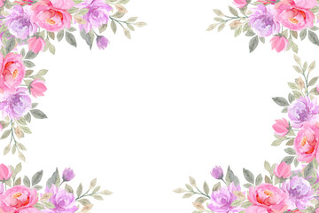 Watercolor flowers background vector for design. 
