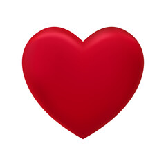 Red heart with reflections, symbol love, balloon. Valentine's Day greeting card design elements, realistic vector icon.