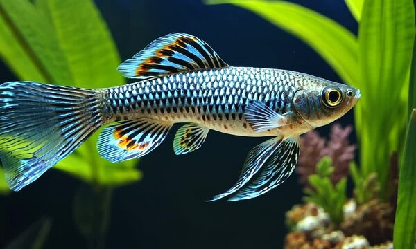 Stunning Celestial Pearl Danio Fish in Vibrant Aquarium Setting