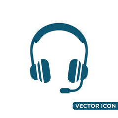 Simple Headset Icon Design Template 