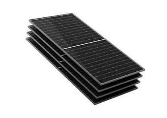3d Four Photovoltaic Solar Panels Isolated On Black 3d Illustration