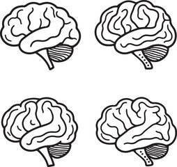 Human brain drawing set