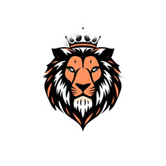 Fototapeta premium Combining the Lion Head, crown, and minimalist logo type, the design embodies strength and sophistication.