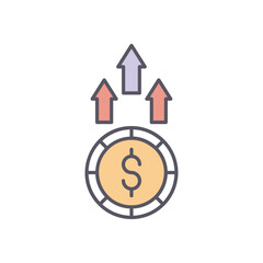 Money up vector icon