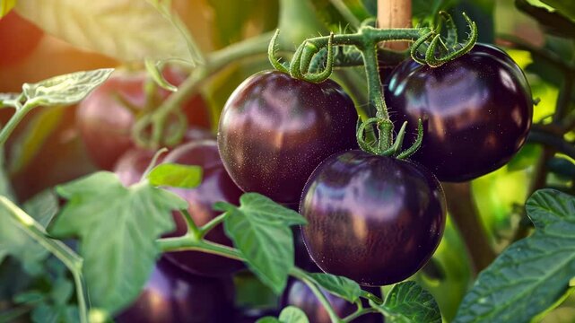 The Ripe Tomatoes on Vine