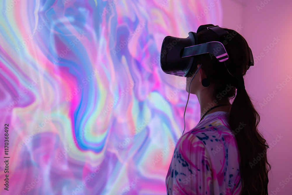 Aufkleber incorporate unexpected camera angles into a virtual reality experience featuring abstract art from a