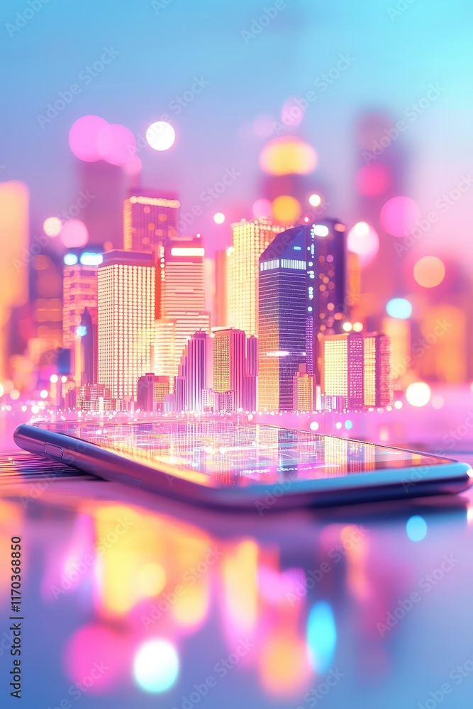 Aufkleber a smartphone app displaying real-time environmental data from a smart city.