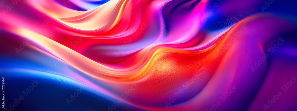 Aufkleber abstract multicolor background with smooth lines. 3d rendering