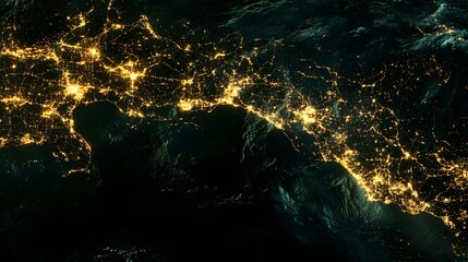 Obraz premium Nighttime Lights Illuminating California Coastline