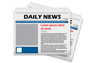 news paper mockup. Newspaper front page template. vector