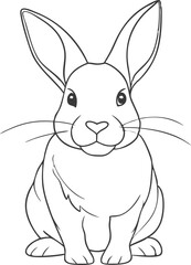 Continuous one line drawing of Easter Bunny. Cute rabbit silhouette