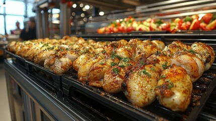 Grilled chicken dish garnished with herbs and spices.