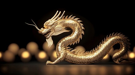 Golden Dragon Sculpture in Gigapixel Detail