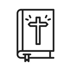 Fototapeta premium Bible icon vector image. Suitable for mobile apps, web apps and print media.