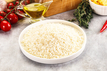Dry Arborio rice for risotto