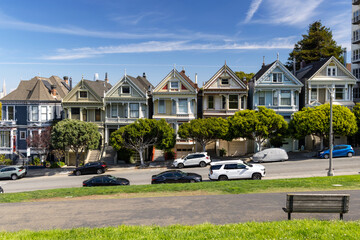 The Painted Ladies, a row of iconic Victorian houses in San Francisco