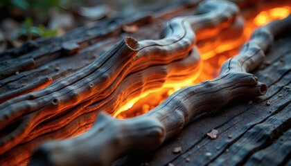 Dynamic Driftwood Texture with Radiant Subtle Highlights