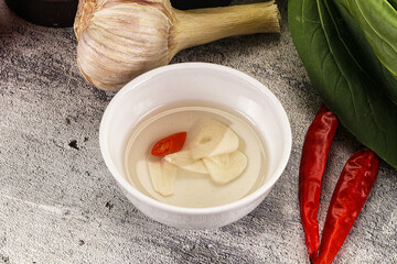Vietnamese spicy vinegar with garlic