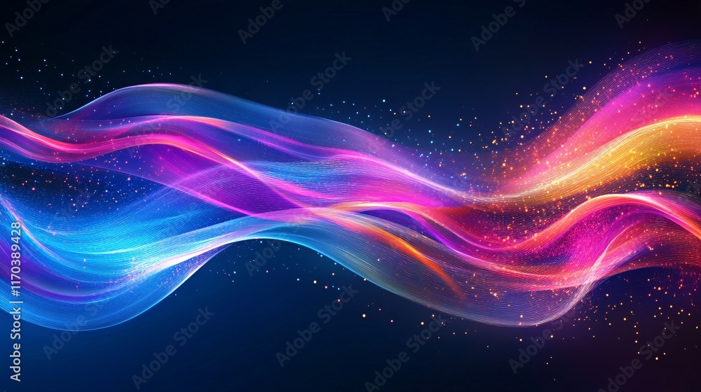 Poster a mesmerizing flow of vibrant colors creating a dynamic and energetic abstract background.