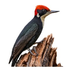 Fototapeta premium Helmeted Woodpecker isolated on white background