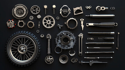 Fototapeta premium Motorcycle parts, wallpaper, the technological advances in two-wheel drive systems