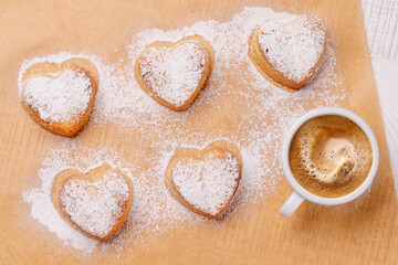 Delightful homemade heart-shaped cookies, perfectly crafted for Valentines Day